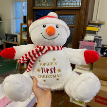 Large Personalised Snowman Cuddly Toy