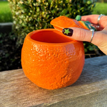 Orange Ceramic Jar With Lid