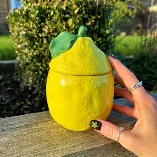 Lemon Ceramic Jar With Lid