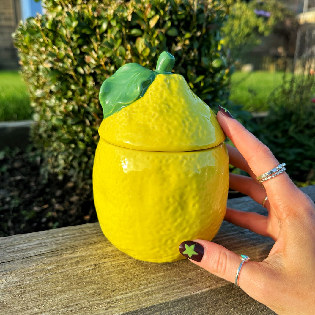 Lemon Ceramic Jar With Lid