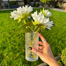 White Flower Stems In Glass Vase