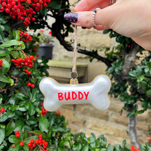Personalised Dog Bone Shaped Bauble