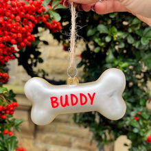 Personalised Dog Bone Shaped Bauble