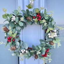 Christmas Red And White Berry Wreath 38cm