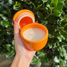 Candle In Orange Shaped Pot With Lid