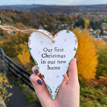 Christmas First Home Ceramic Hanging Heart