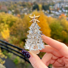 Hand Blown Glass Tiny Christmas Tree With Gold