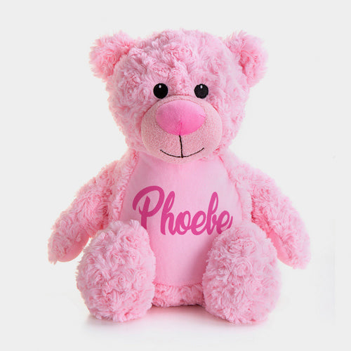 Large Personalised Pink Fluffy Bear