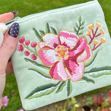 Floral Embroidered Velvet Purse