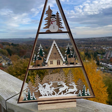 Light Up Santa And Trees Scene