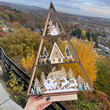 Light Up Santa And Trees Scene