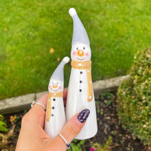 Ceramic Snowman With Tall Hats Pair