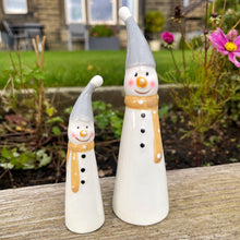 Ceramic Snowman With Tall Hats Pair