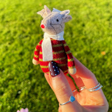 Tiny Felt Mouse In Knitted Jumper