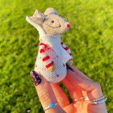 Tiny Felt Mouse In Knitted Jumper