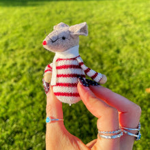 Tiny Felt Mouse In Knitted Jumper