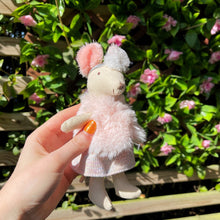 Tiny Linen Girl Mouse With Fluffy Ears