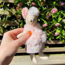 Tiny Linen Girl Mouse With Fluffy Ears