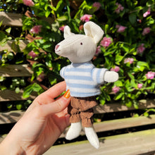 Little Linen Boy Mouse In Brown Trousers