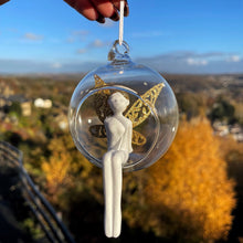 Christmas Angel In Open Glass Bauble