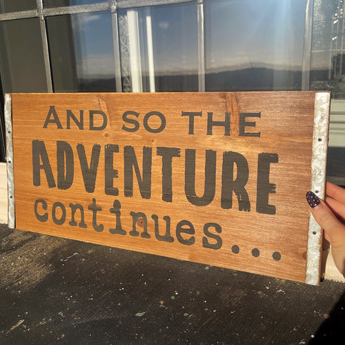 Large Wooden Adventure Sign