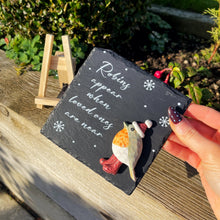 Christmas Slate On Easel Robins Appear When Loved Ones Are Near