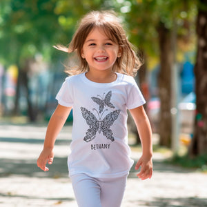 Butterfly Pair T-Shirt Personalised To Colour in