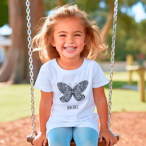 Butterfly T-Shirt Personalised To Colour in
