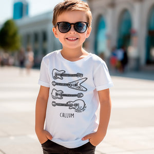 Guitars T-Shirt Personalised To Colour in