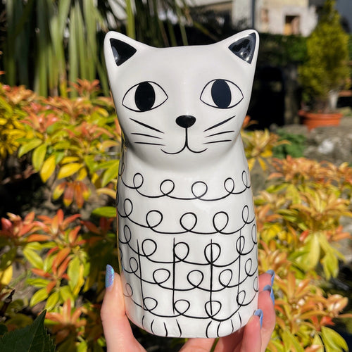 Ceramic Cat Vase