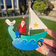 Personalised Christmas Santa In His Sailing Boat