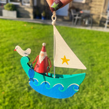 Personalised Christmas Santa In His Sailing Boat