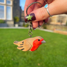 Wooden British Bird Keyring