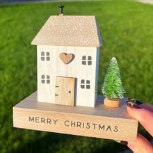Merry Christmas Wooden House Block