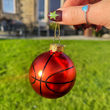 Christmas Basketball Glass Bauble