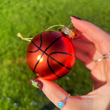 Christmas Basketball Glass Bauble