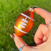 Christmas Rugby Ball Glass Bauble