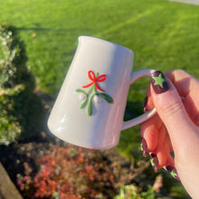 Ceramic Milk Jug With Embossed Mistletoe Motif