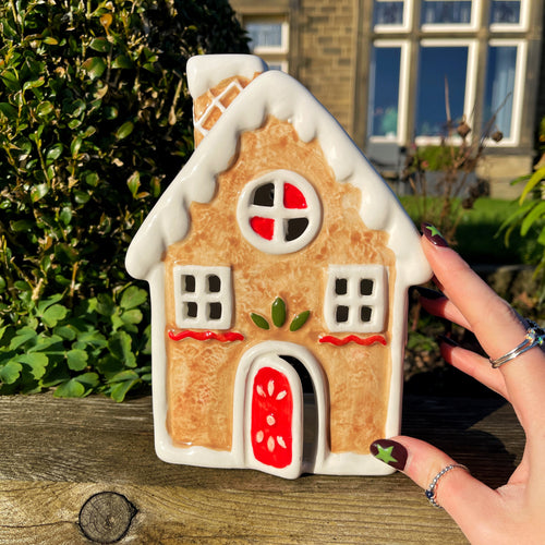 Ceramic Gingerbread T Light House
