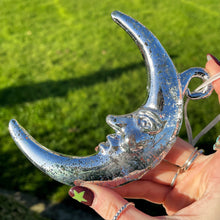 Silver Glass Man In The Moon Hanging Decoration