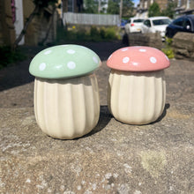 Candle In Mushroom Ceramic Pot With Lid