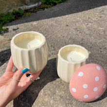 Candle In Mushroom Ceramic Pot With Lid