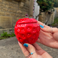 Candle in Strawberry  Ceramic Pot With Lid