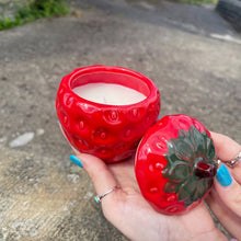 Candle in Strawberry  Ceramic Pot With Lid