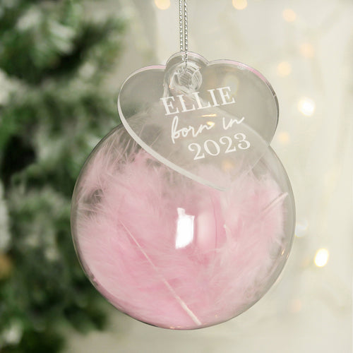 Personalised Born In Glass Bauble