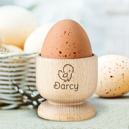 Personalised Name Wooden Egg Cup