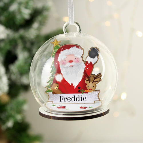 Personalised Santa Glass Bauble