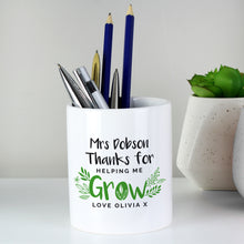 Personalised Teachers Plant Or Pen Pot