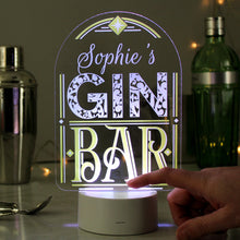 Personalised LED Colour Changing Gin Bar Light