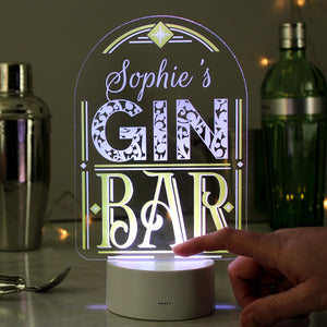 Personalised LED Colour Changing Gin Bar Light
